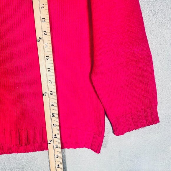 Vintage Scottish Cashmere Sweater Womens S Pink 3/4 Sleeve Mock Neck Pullover - Picture 9 of 11
